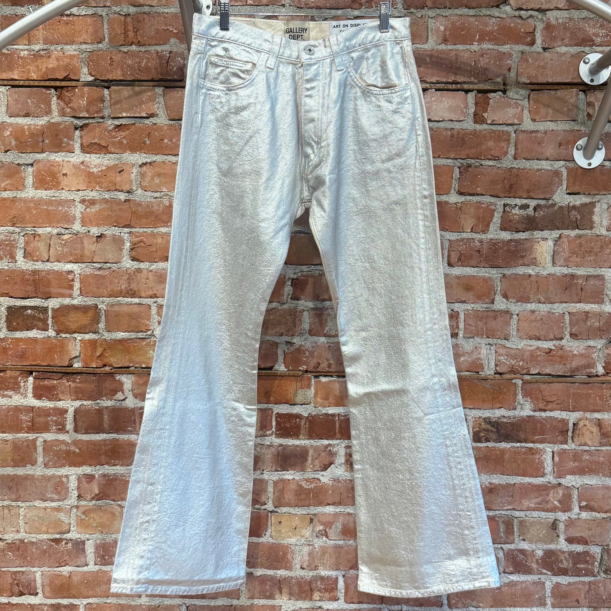 GALLERY DEPT. LOGAN GALACTIC GLITTER FLARED DENIM ‘SILVER’