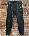RICK OWENS FW19 LARRY LEATHER AIRCUT PANTS ‘BLACK’