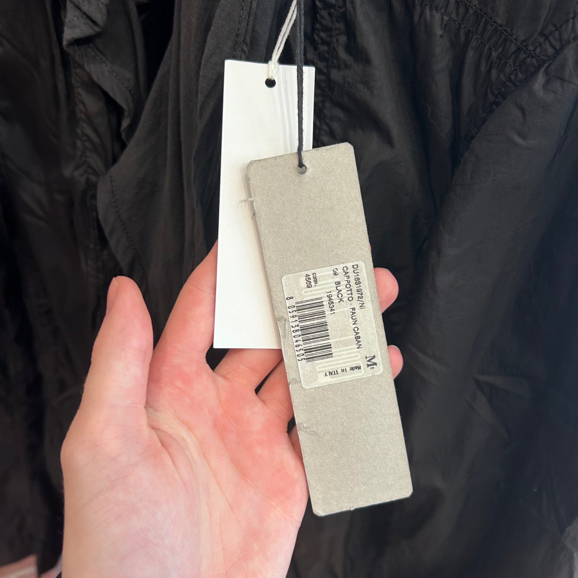 RICK OWENS FAUN CABAN SCARF PARKA ‘BLACK’