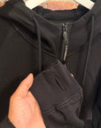 C.P. COMPANY DIAGONAL RAISED FLEECE GOGGLE ZIP HOODIE ‘BLACK’