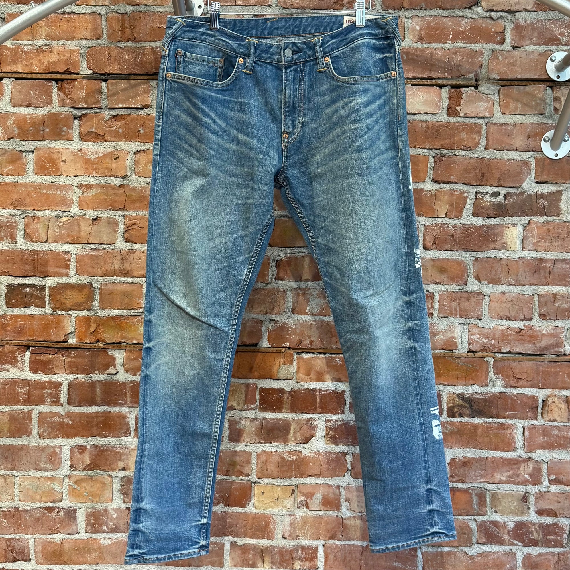 EVISU LOT 2023 GRAFFITI PRINT DENIM ‘BLUE/WHITE’