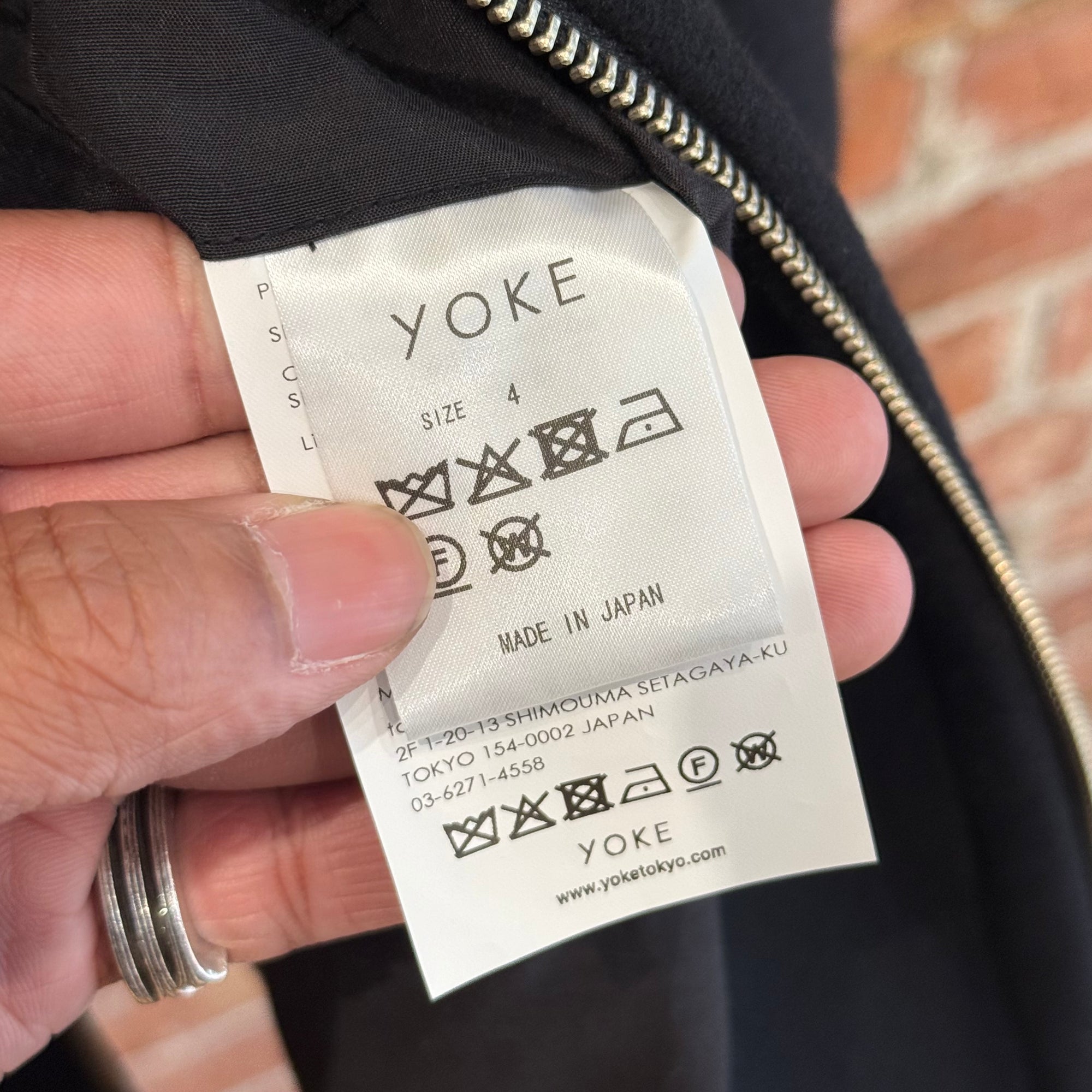 YOKE TOKYO FW24 MELTON STAND COLLAR BLOUSON ‘BLACK’