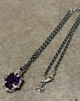 DEAL DESIGN PURPLE ROSE NECKLACE ‘SILVER’