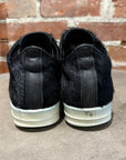 RICK OWENS PONY HAIR RAMONES LOW ‘BLACK’