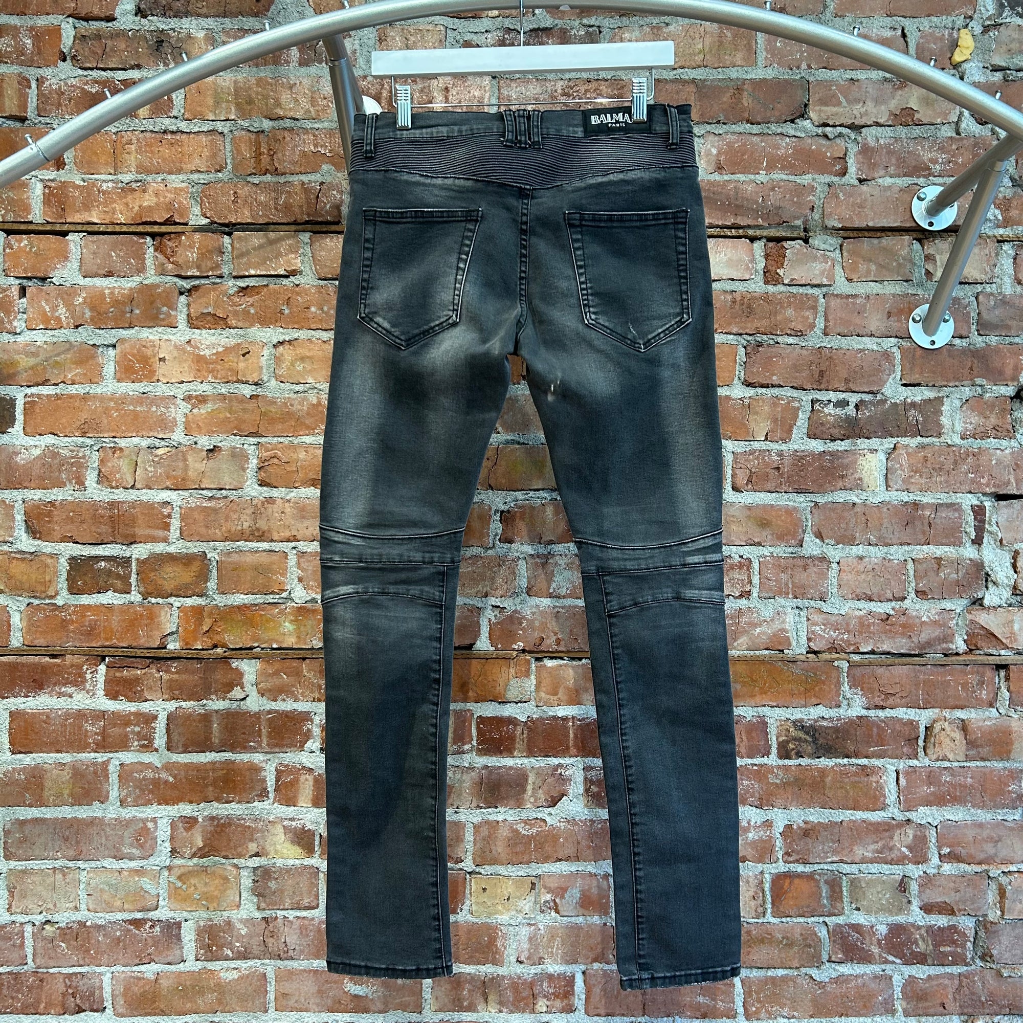 BALMAIN BIKER DENIM ‘GREY’