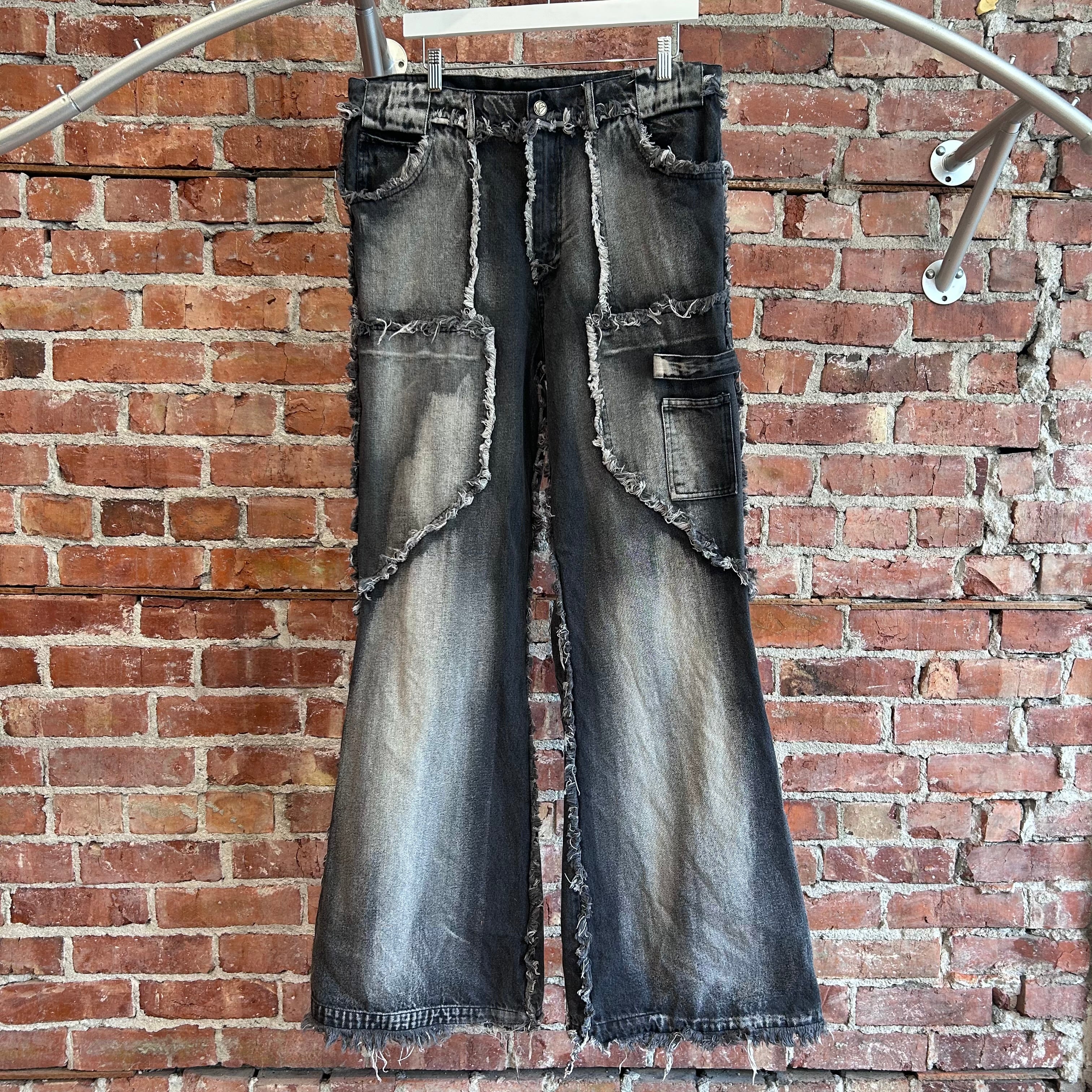 NO/FAITH STUDIOS FLARED DENIM 003 'STONE-WASH GREY' – Sadō Room