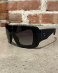 CHANEL QUILTED SHIELD SUNGLASSES ‘BLACK’