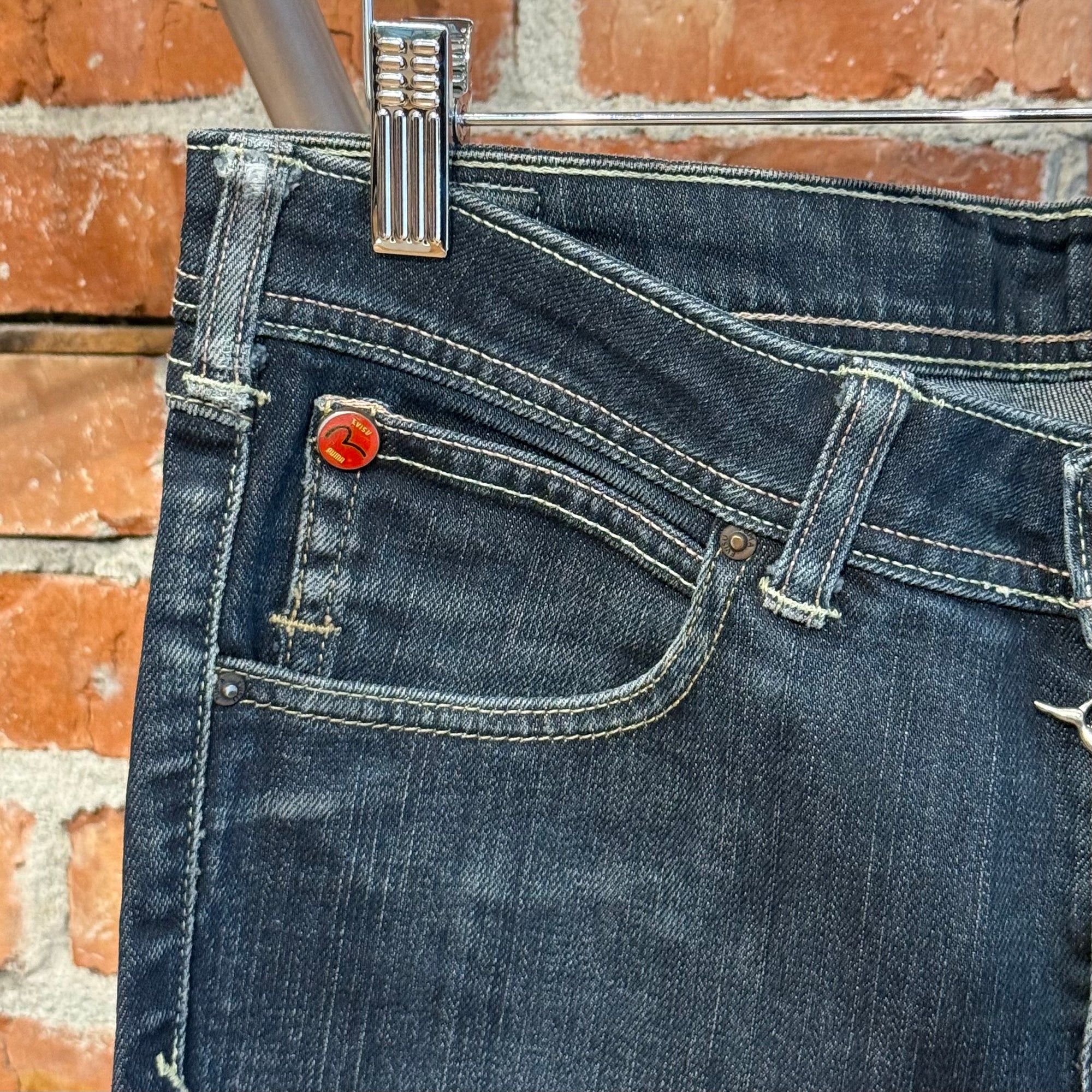 EVISU X PUMA LOW-RISE SLIM STRAIGHT DENIM ‘INDIGO/MINT’