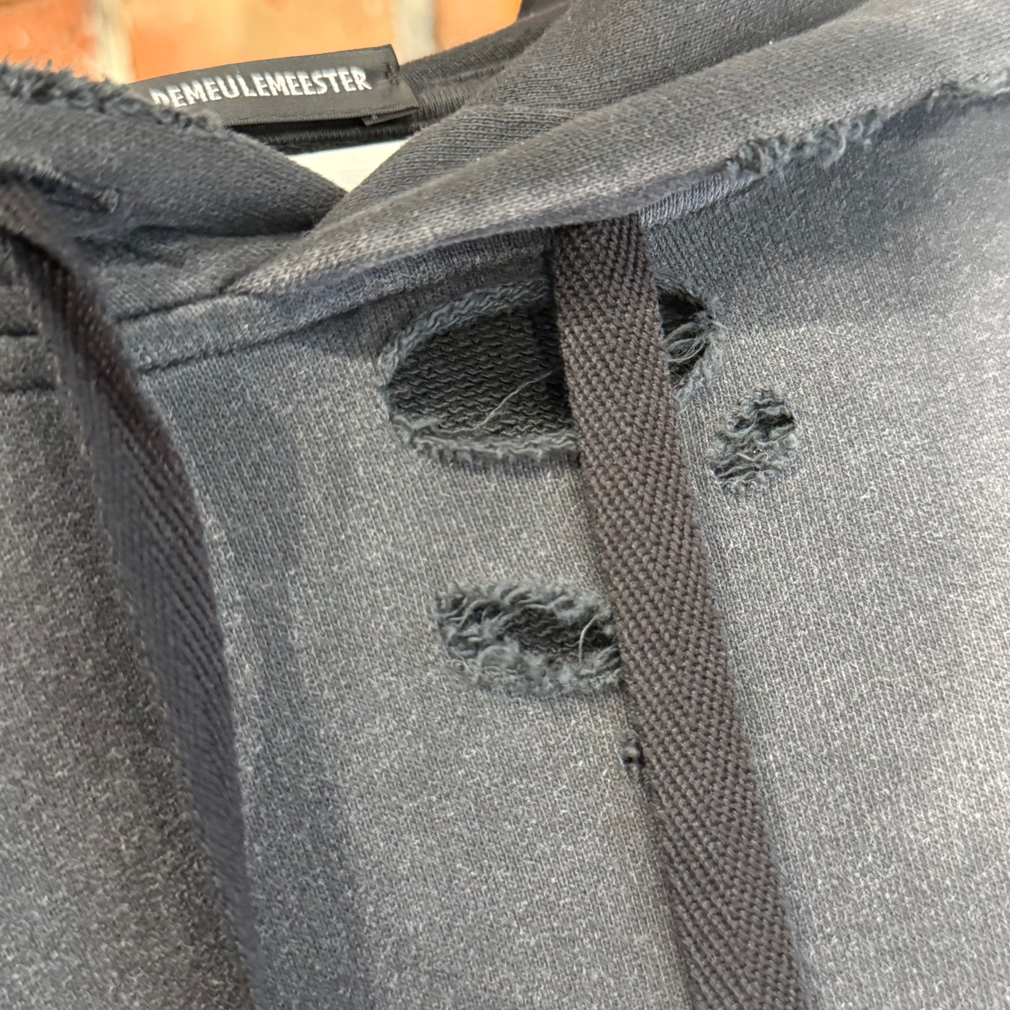 ANN DEMEULEMEESTER PATCHWORK VINTAGE HOODIE ‘VINTAGE BLACK’