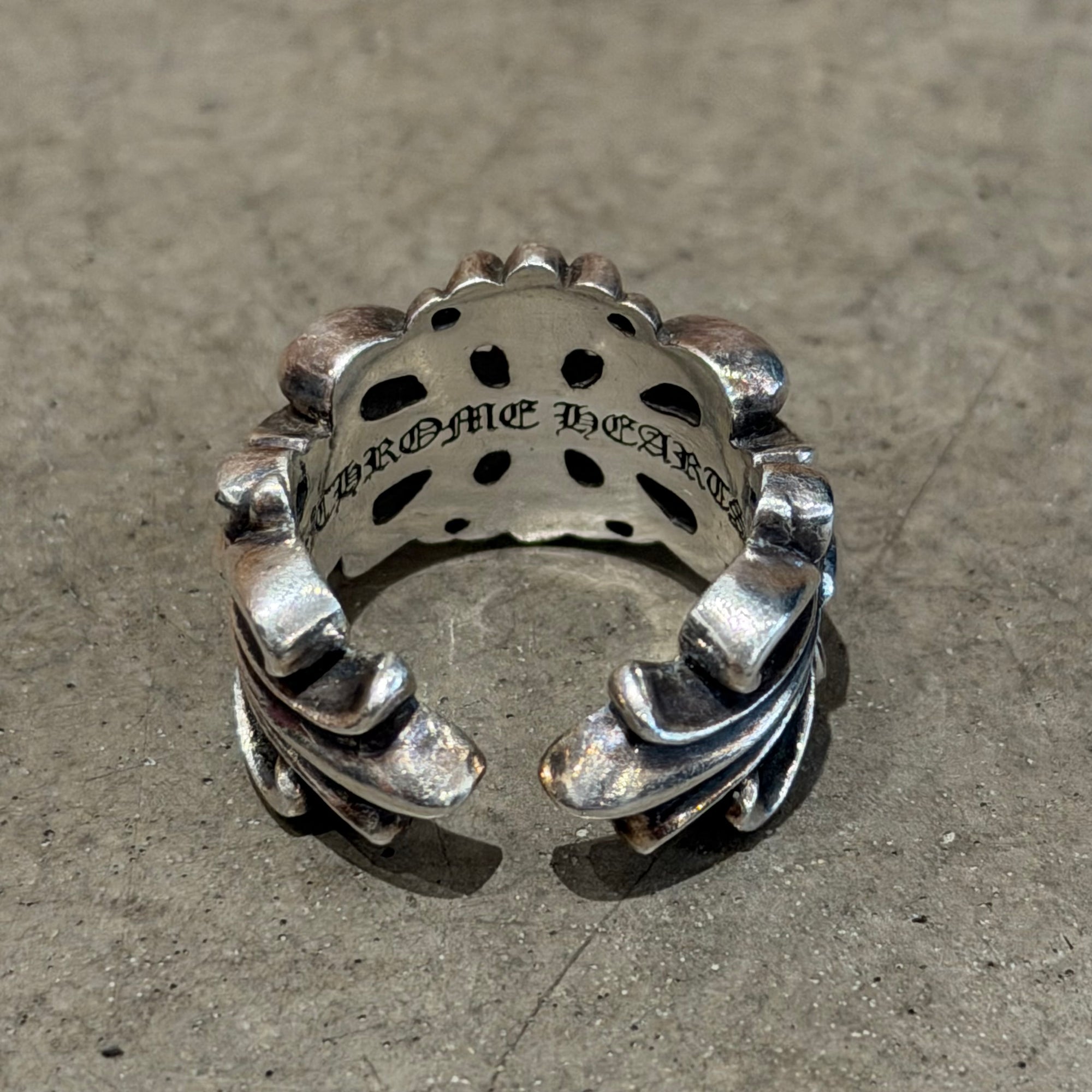CHROME HEARTS DOUBLE FLORAL RING 'SILVER'