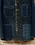 NEEDLES SWITCHED PATCHWORK CHORE COAT ‘NAVY/MULTI’