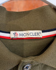 MONCLER TRICOLOR TRIMMED PIQUE POLO ‘OLIVE’