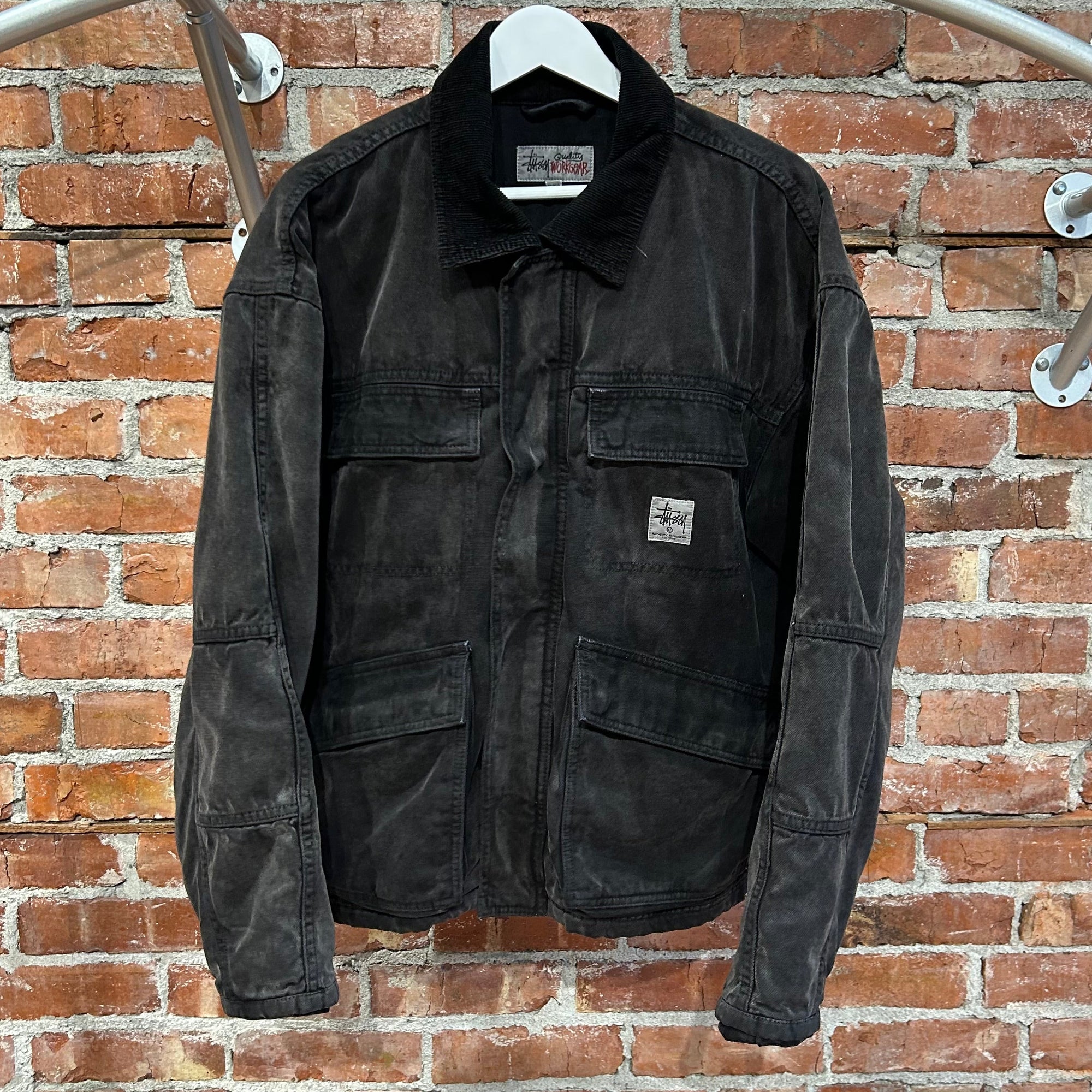 STUSSY WORKWEAR MULTI POCKET JACKET ‘WASHED BLACK’