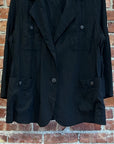 ISSEY MIYAKE DAWN WRINKLED LINEN COAT  ‘BLACK’