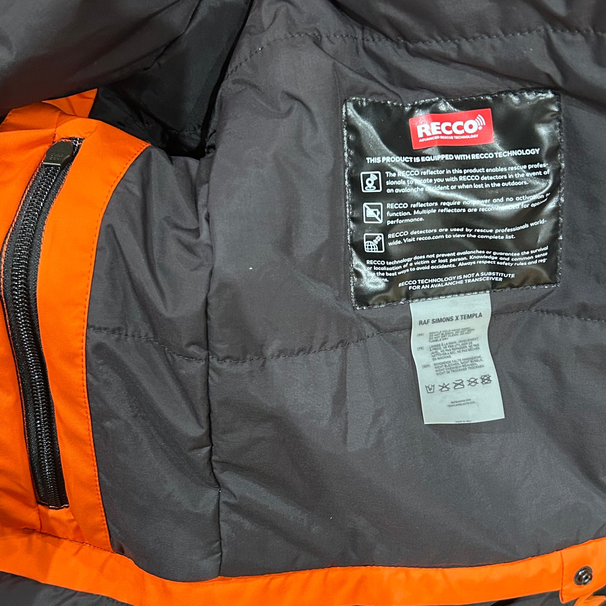 RAF SIMONS x TEMPLA OVERSIZED SKI JACKET ‘ORANGE’