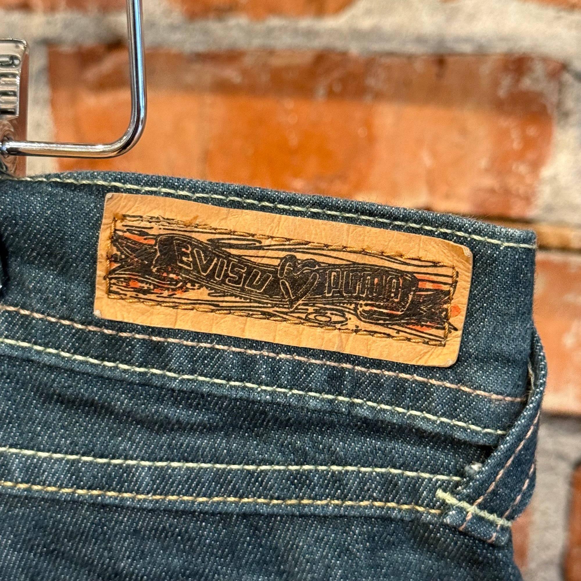 EVISU X PUMA LOW-RISE BOOTCUT DENIM ‘INDIGO/MINT’