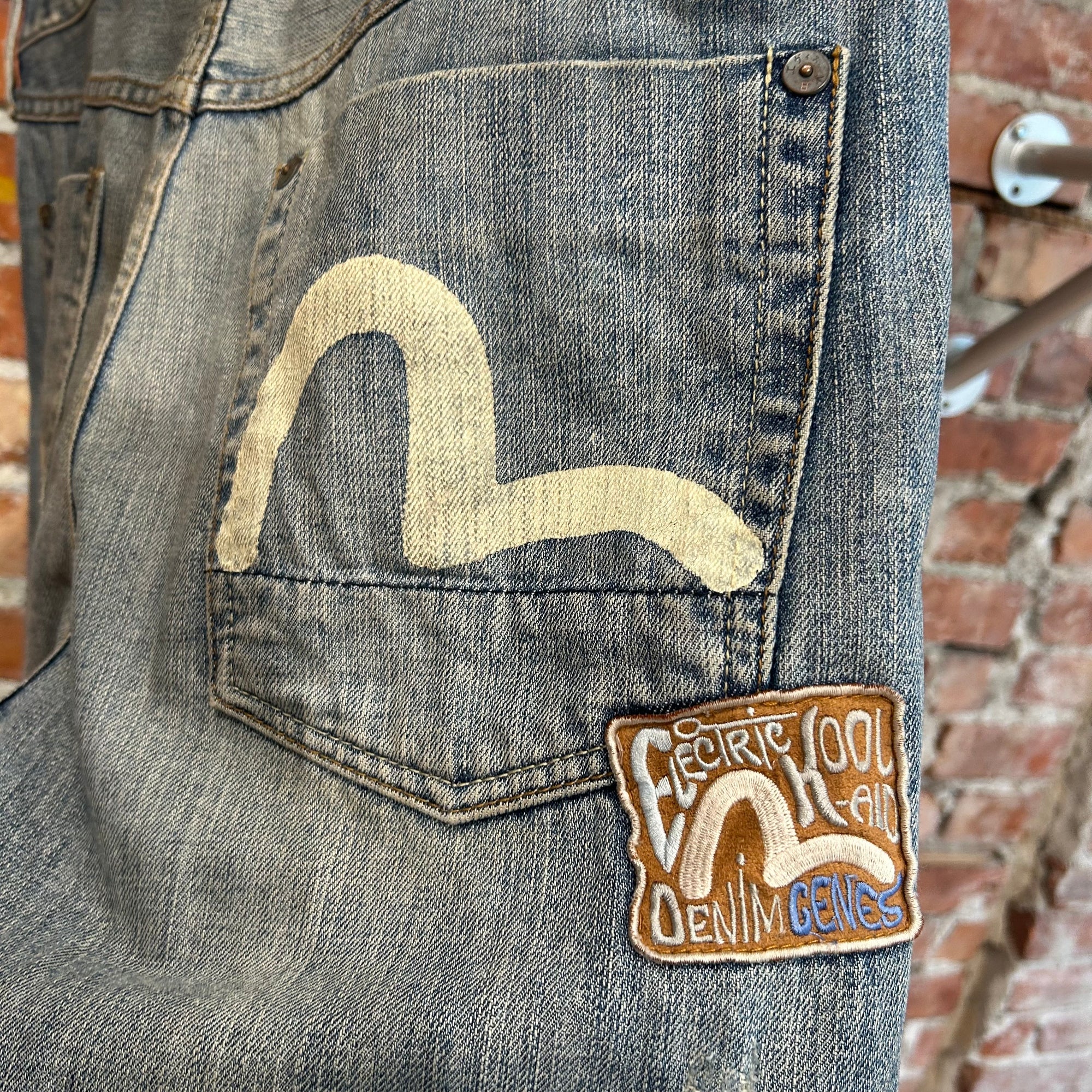 EVISU SASHIKO PATCH DENIM 'VINTAGE BLUE'