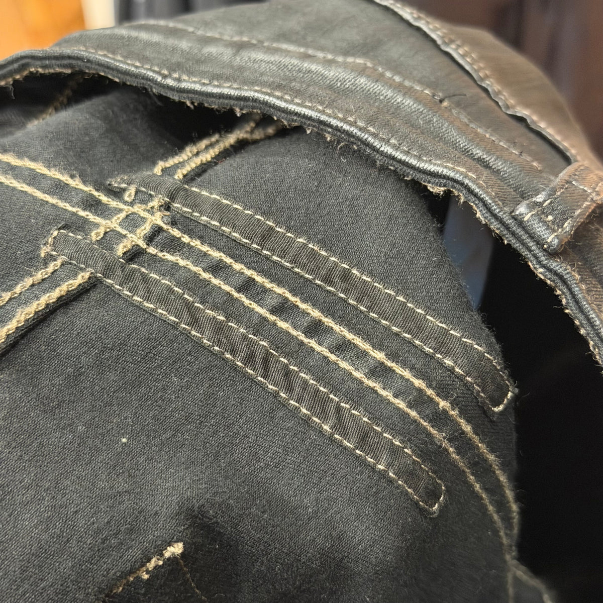 RICK OWENS SS21 PLEGETHON DRKSHDW WAXED DETROIT DENIM ‘BLACK’