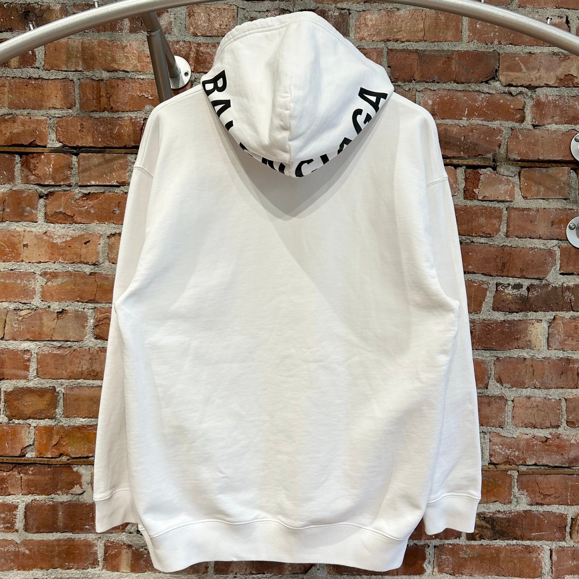 BALENCIAGA FW17 HOOD PRINT LOGO HOODIE ‘WHITE’