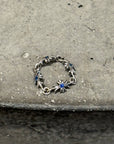 CHROME HEARTS TINY E SAPPHIRE 4-LINK RING ‘SILVER’