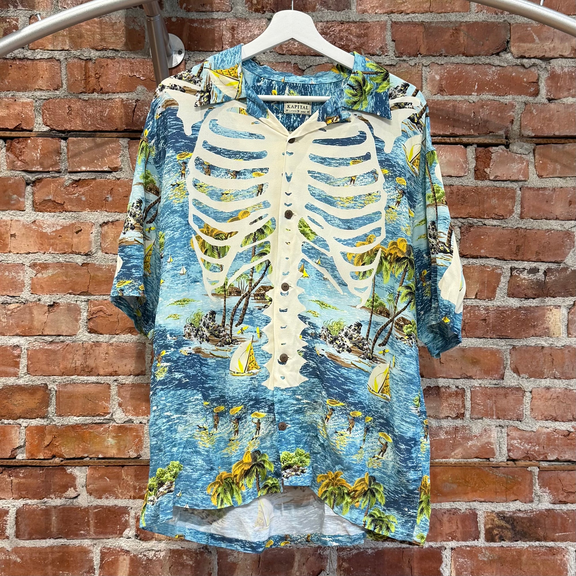 KAPITAL KAMEKAMEHA BONES ALOHA SHIRT ‘MULTI’