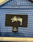 STUSSY DOUBLE LAYER WAFFLE ZIP HOODIE ‘BLUE’