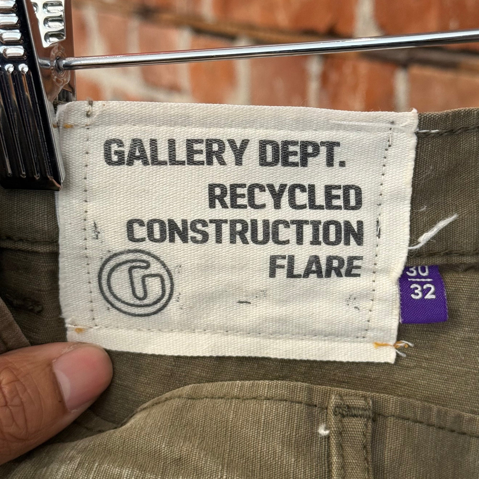 GALLERY DEPT RECYCLED RECONSTRUCTION FLARE PANTS ‘GREEN’