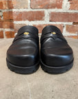 VERSACE LEATHER CLOG MULES ‘BLACK’