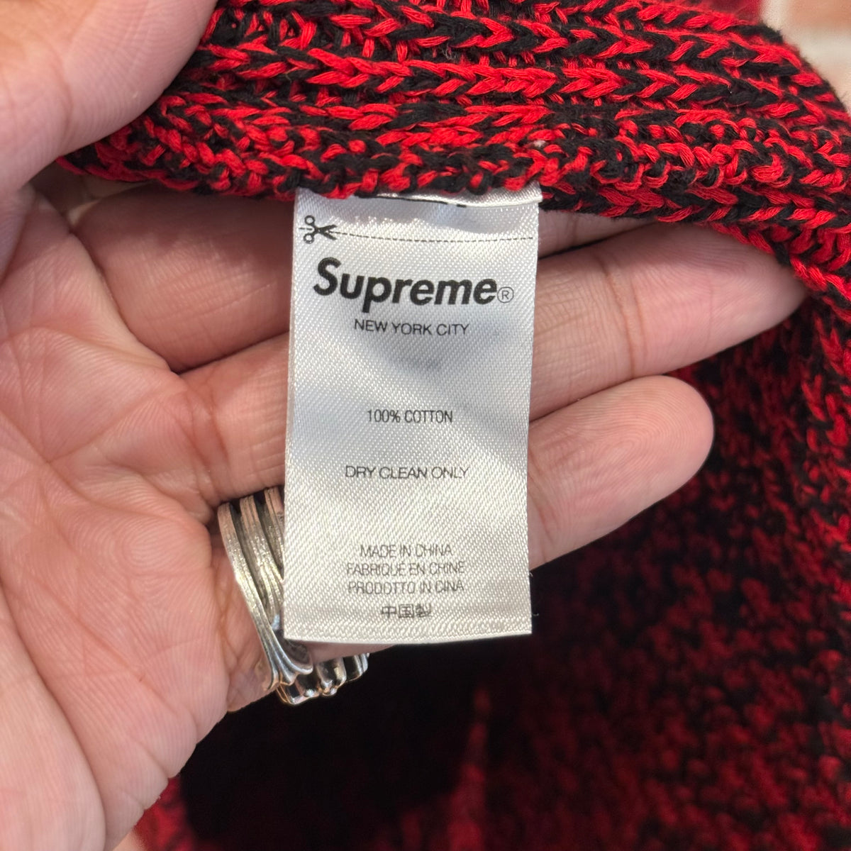 SUPREME FW21 MELANGE RIB KNIT MINI BOGO SWEATER ‘RED’