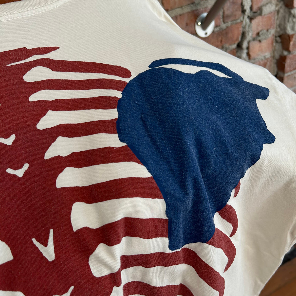KAPITAL KOUNTRY OVERSIZED BONES TEE ‘BLUE/RED’