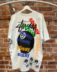 STUSSY MULTI LOGO TEE ‘WHITE’