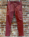RICK OWENS SS24 LIDO TYRONE WAXED DENIM ‘RED’