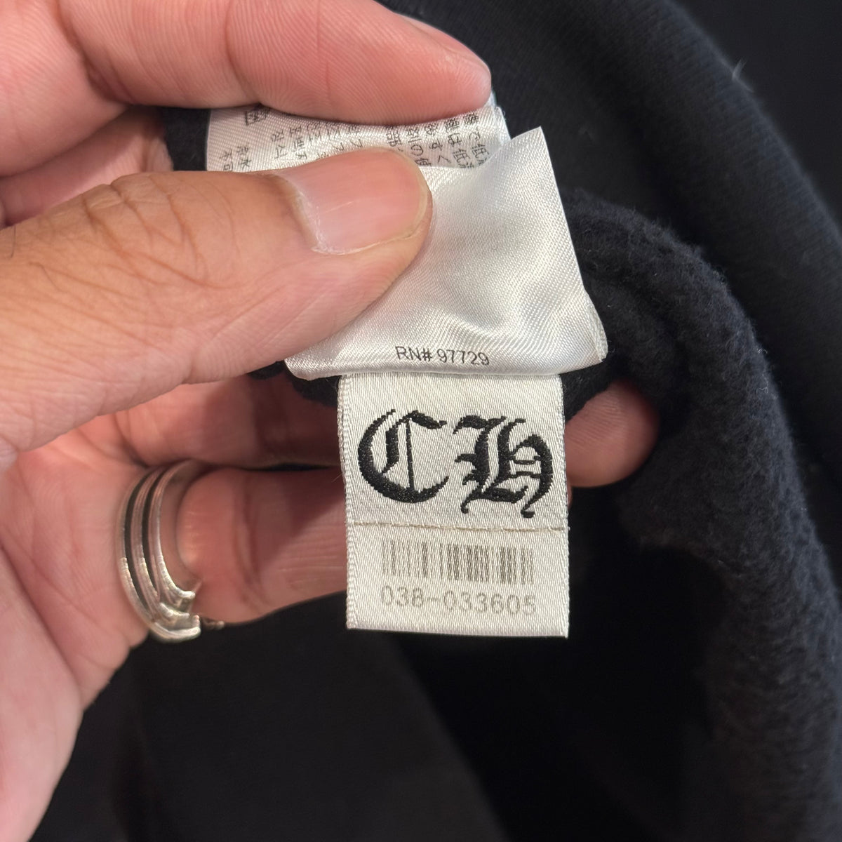 CHROME HEARTS ONLINE EXCLUSIVE SILVER GLITTER LOGO HOODIE ‘BLACK/SILVER’