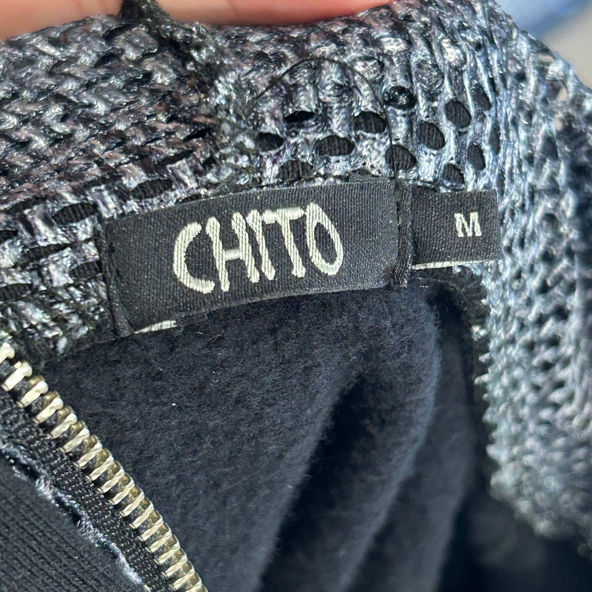 CHITO DOG MESH ZIP HOODIE ‘BLACK’