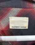 NUMBER (N)INE SHADOW PLAID CLOAK FLANNEL ‘RED’