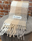 ACNE STUDIOS MOHAIR CHECKED SCARF ‘VANILLA/BEIGE’