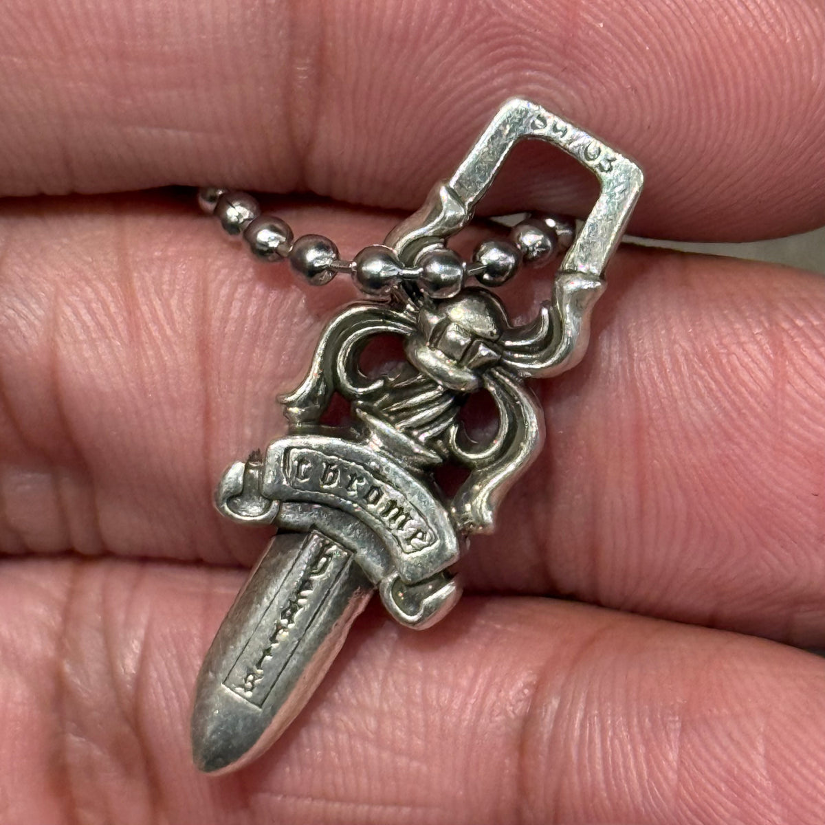CHROME HEARTS DAGGER ZIPPER NECKLACE ‘SILVER’