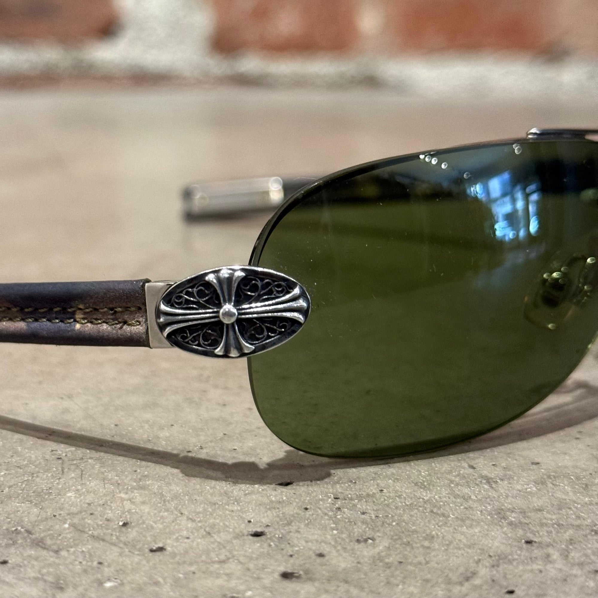 CHROME HEARTS LITTLE CLASSIC OVAL AVIATOR SUNGLASSES ‘CAMO’