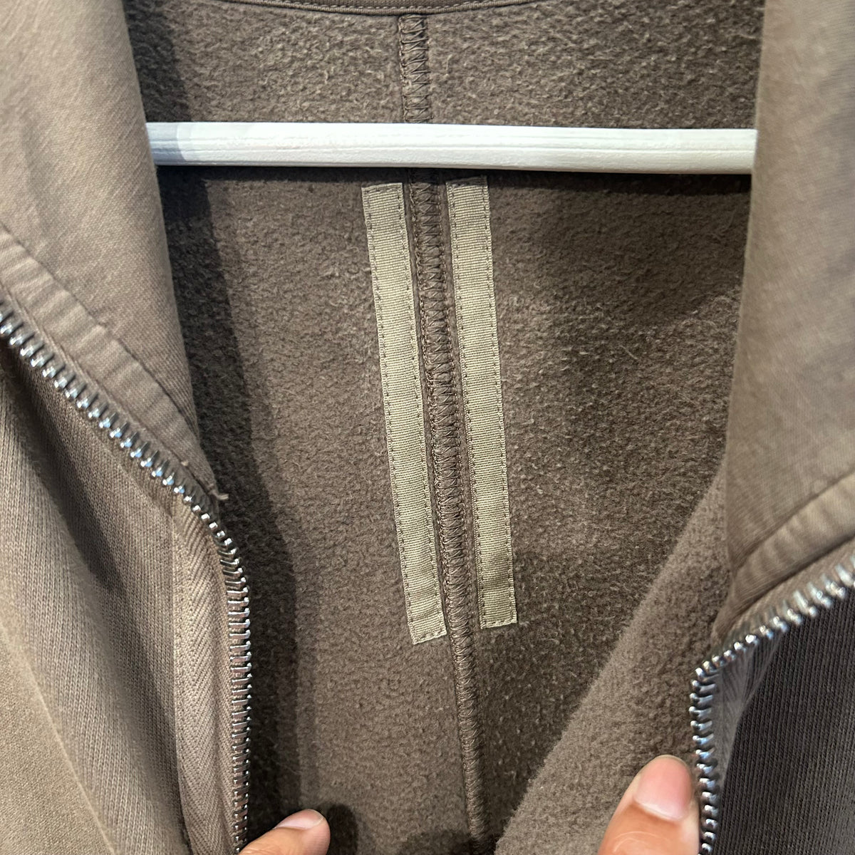 RICK OWENS FW24 PORTERVILLE DRKSDHW GIMP HOODIE ‘DUST’