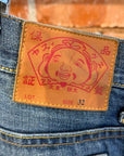 EVISU GENES THIN GULL SLIM STRAIGHT DENIM ‘FADED INDIGO/WHITE’