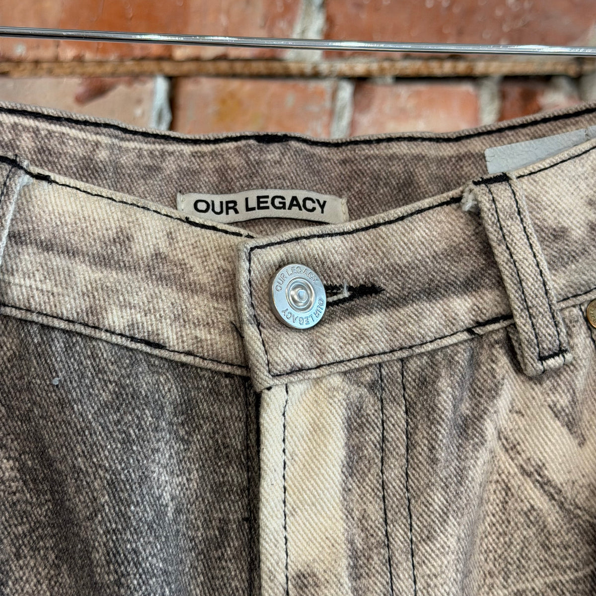 OUR LEGACY TROMPE PRINT THIRD CUT DIGITAL DENIM ‘CREAM/INK’