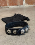 CHROME HEARTS CROSSBALL LEATHER BRACELET ‘BLACK’