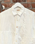 KAPITAL LINEN PATCHWORK BUTTON UP SHIRT ‘WHITE’