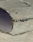 CHROME HEARTS “STAIN” VINTAGE AVIATOR SUNGLASSES ‘SILVER’