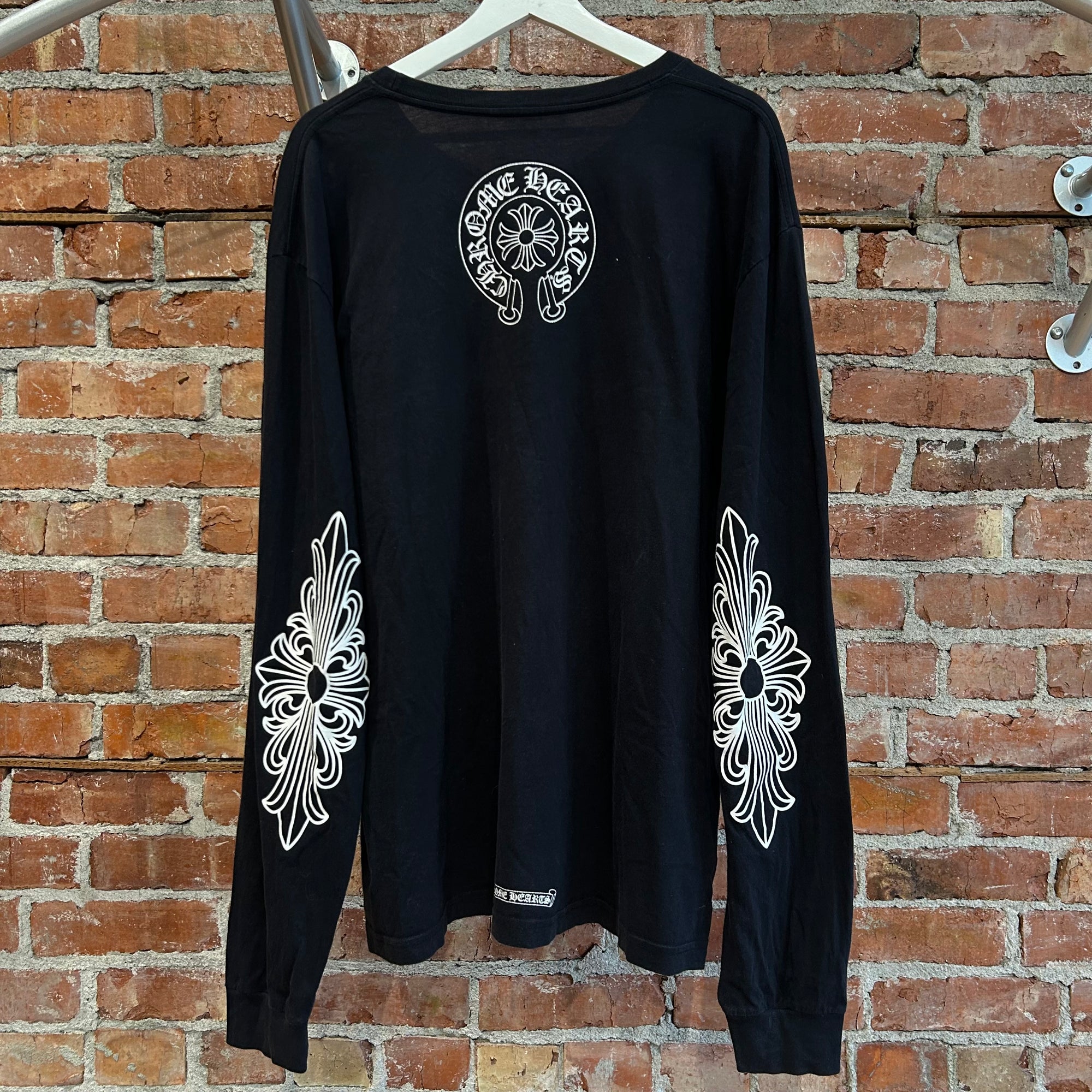 CHROME HEARTS COLLAR PRINT FLORAL LONGSLEEVE ‘BLACK’