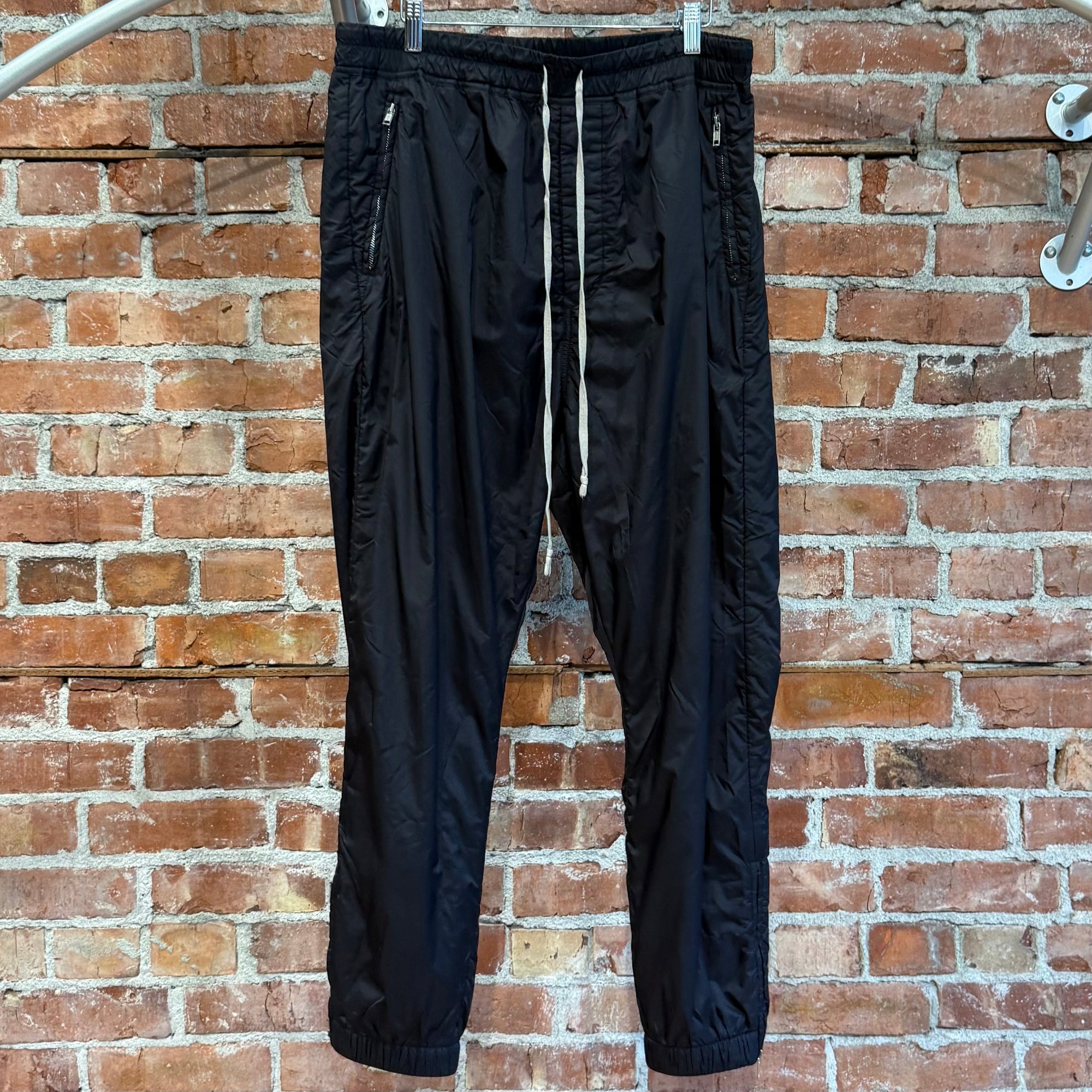 RICK OWENS FW19 LARRY NYLON TRACK PANTS ‘BLACK’