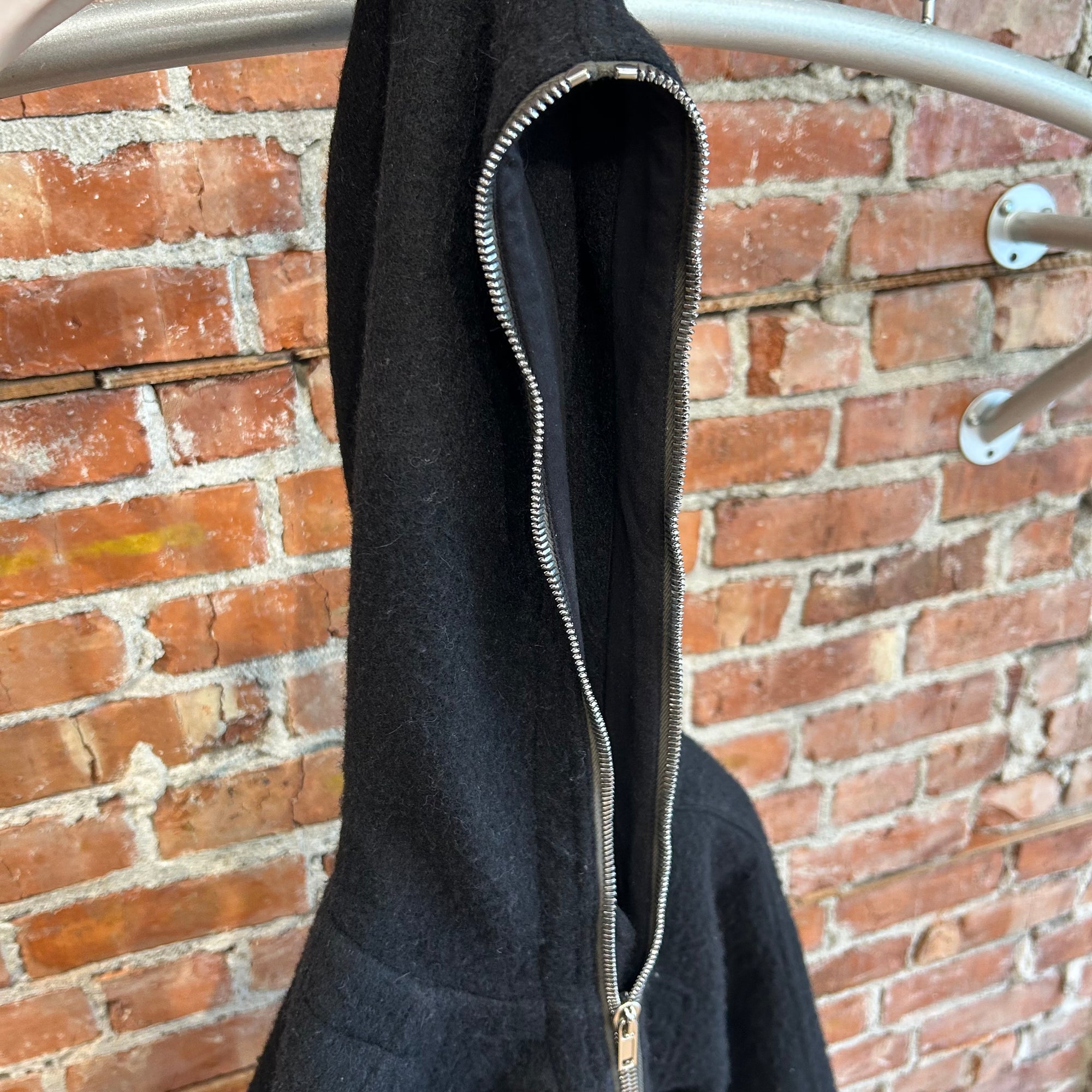 RICK OWENS FW22 STROBE WOOL SEALED TRENCH COAT ‘BLACK’
