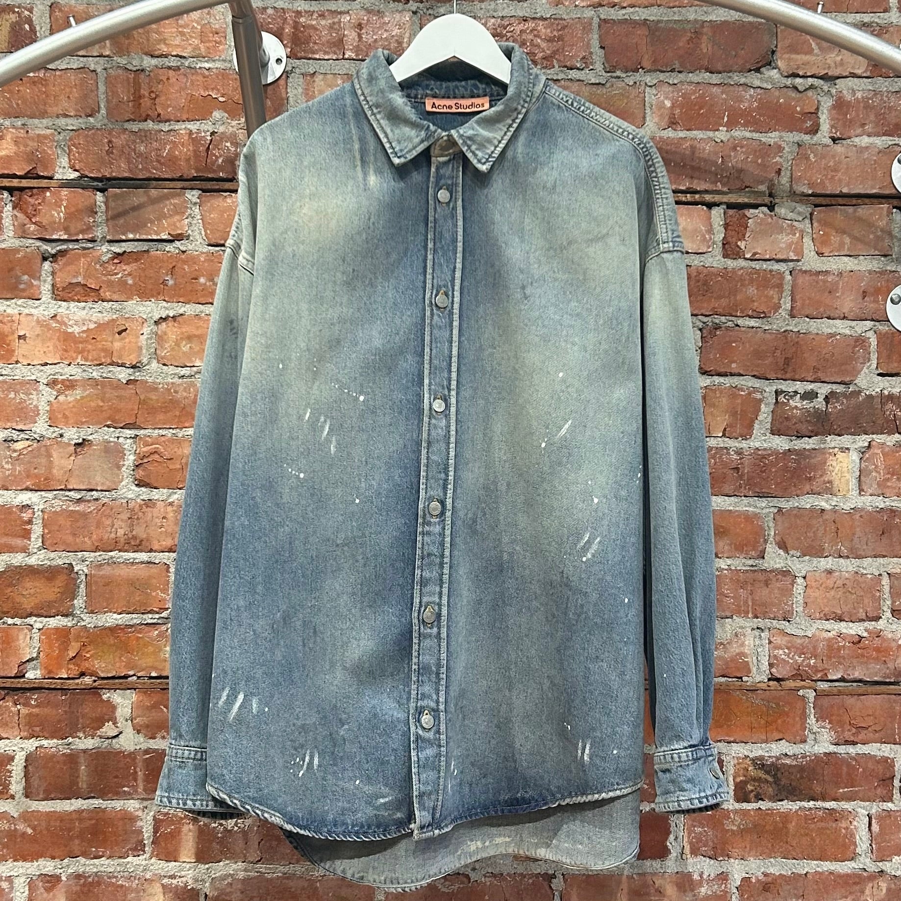ACNE STUDIOS WASHED PAINTER DENIM SHIRT ‘BLUE’
