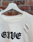 NUMBER (N)INE DISTRESSED GIVE PEACE A CHANCE TEE ‘WHITE’