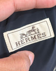HERMES HOODED BLOUSON LEATHER DETAIL JACKET ‘NAVY’